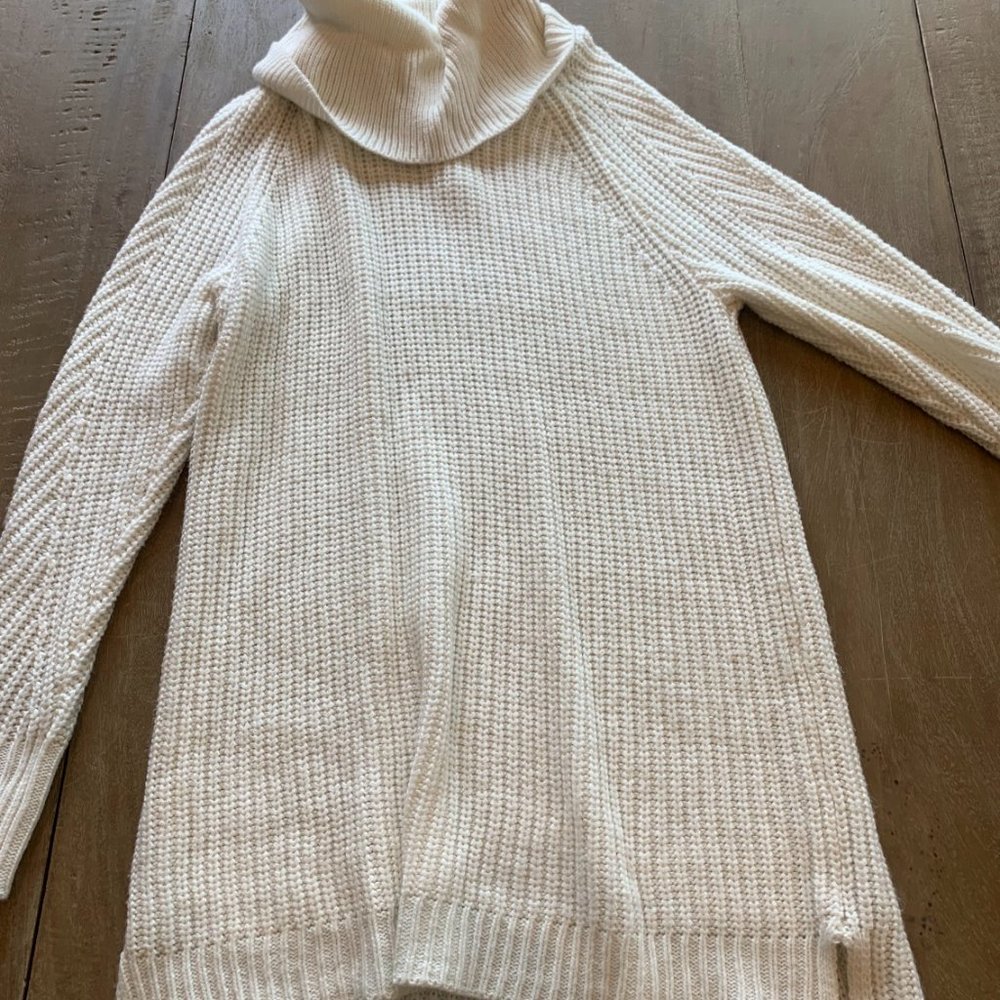 White Turtle Neck Sweater Dress